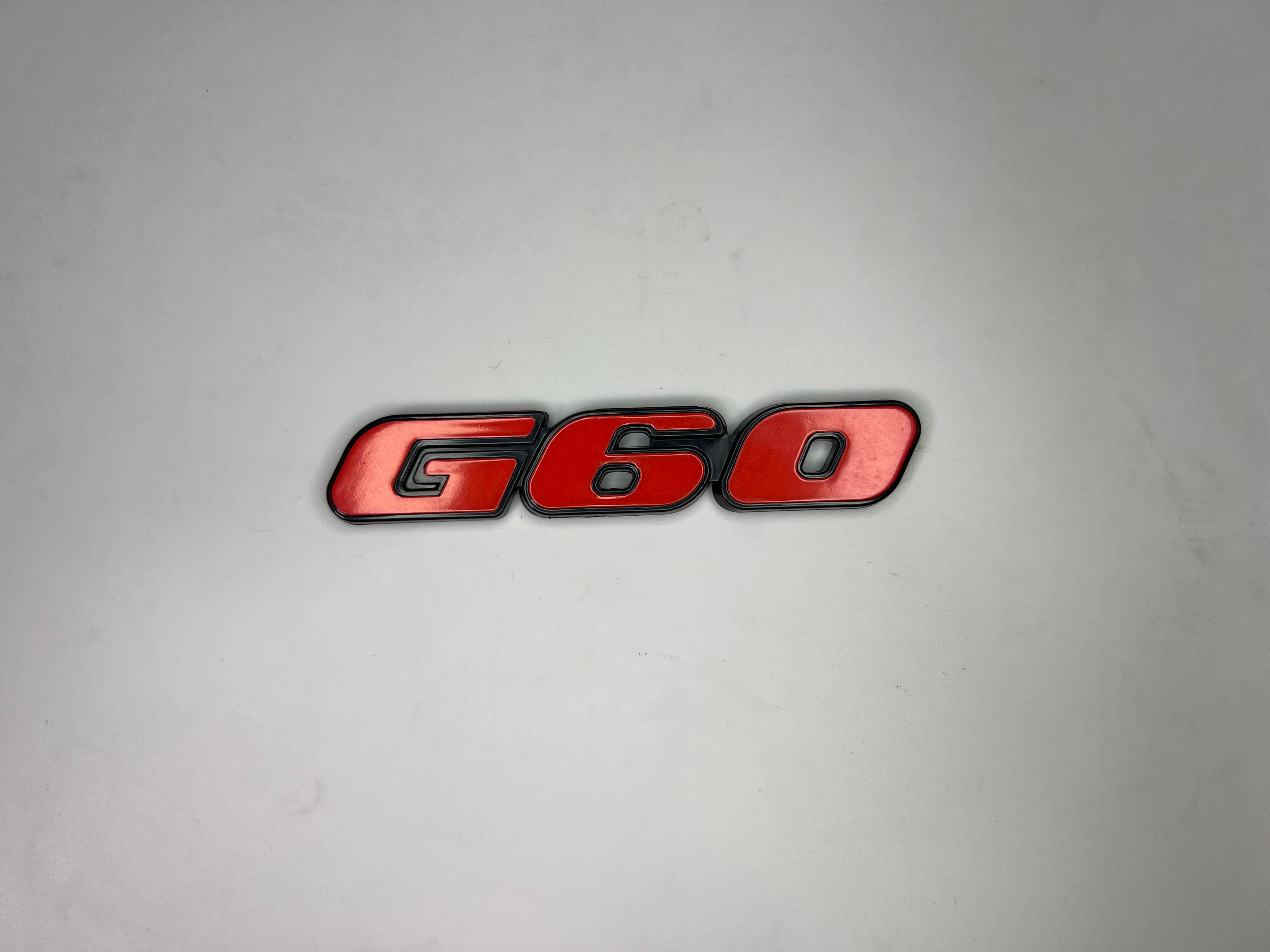 Emblem G60 Rot und Schwarz aus Kunststoff für Golf Corrado und Passat zum Aufkleben