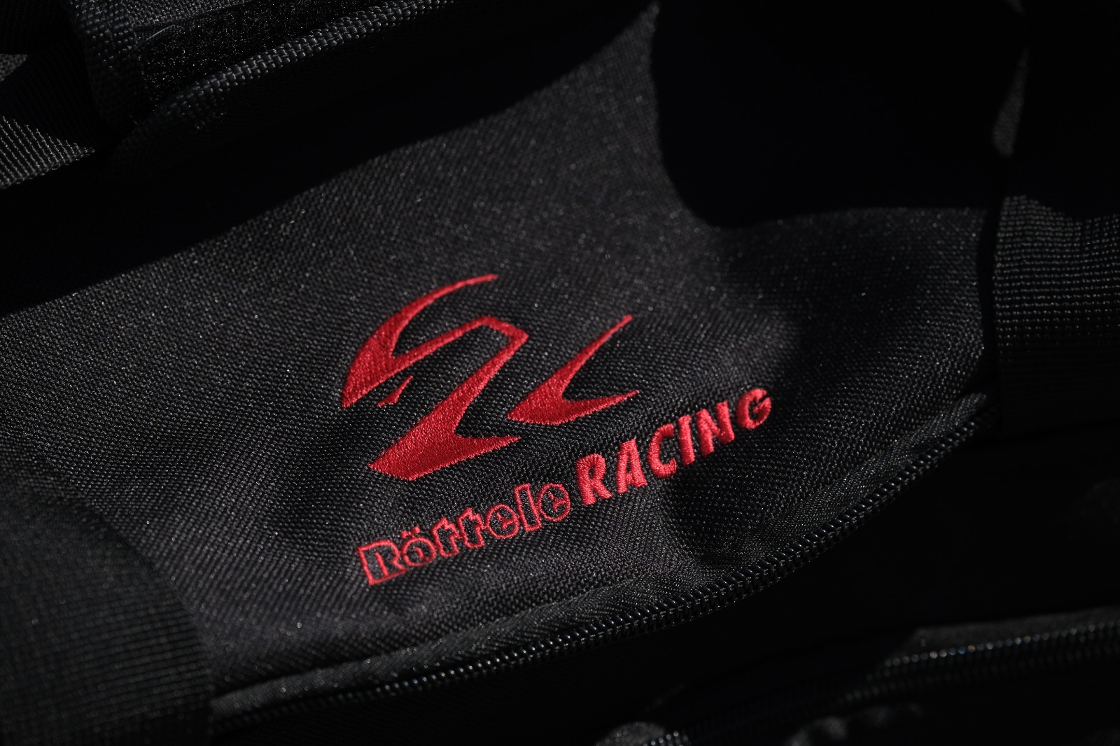 Helmtasche Helmet Bag mit Röttele-Racing Werbung
