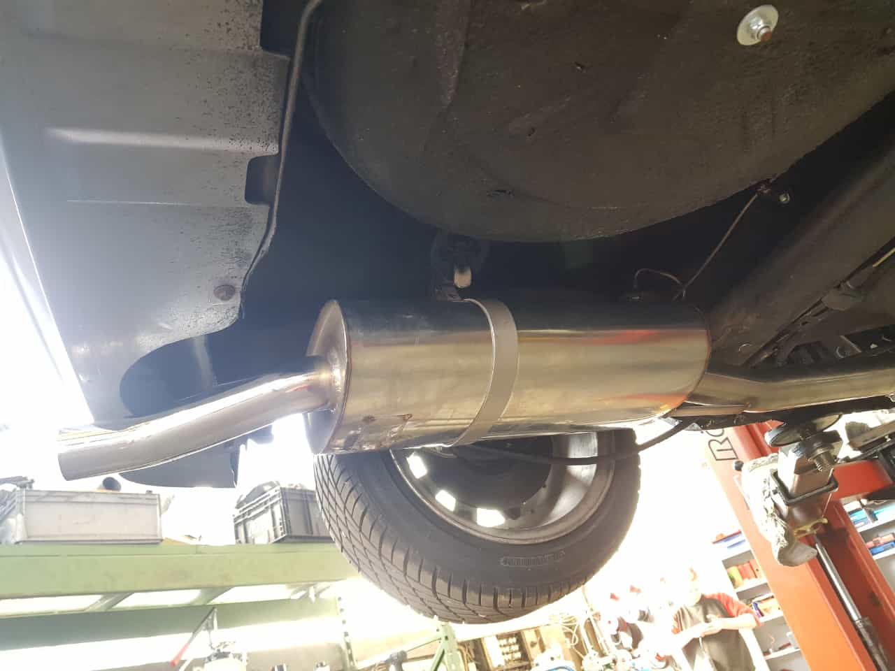 Auspuffanlage G40 Gruppe N 55mm Rohrdurchmesser mit Fächerkrümmer und Kat