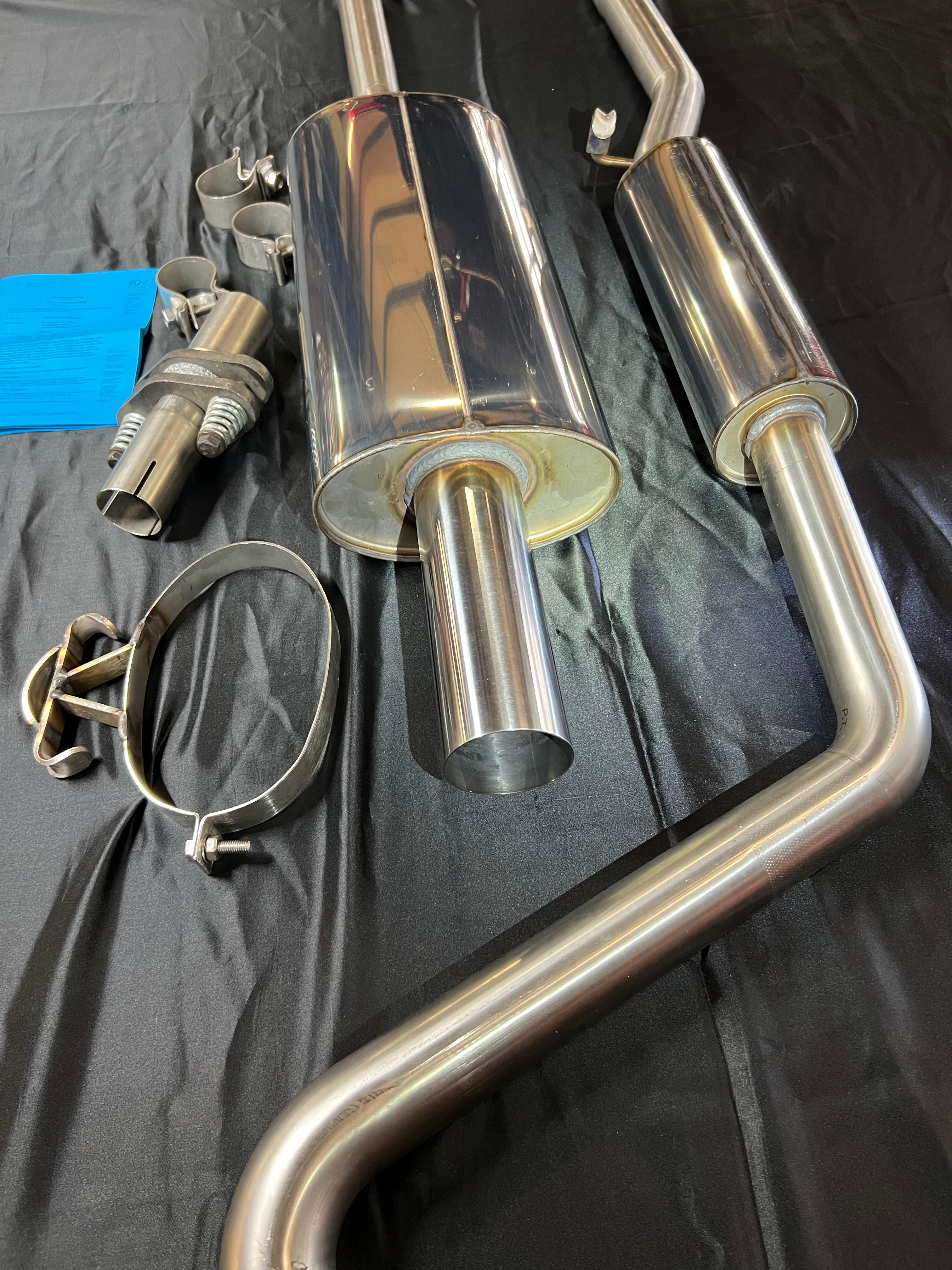Auspuffanlage für Polo G40 ab Kat Gruppe N mit 50mm Durchmesser mit 70mm geradem Endrohr 200mm lang