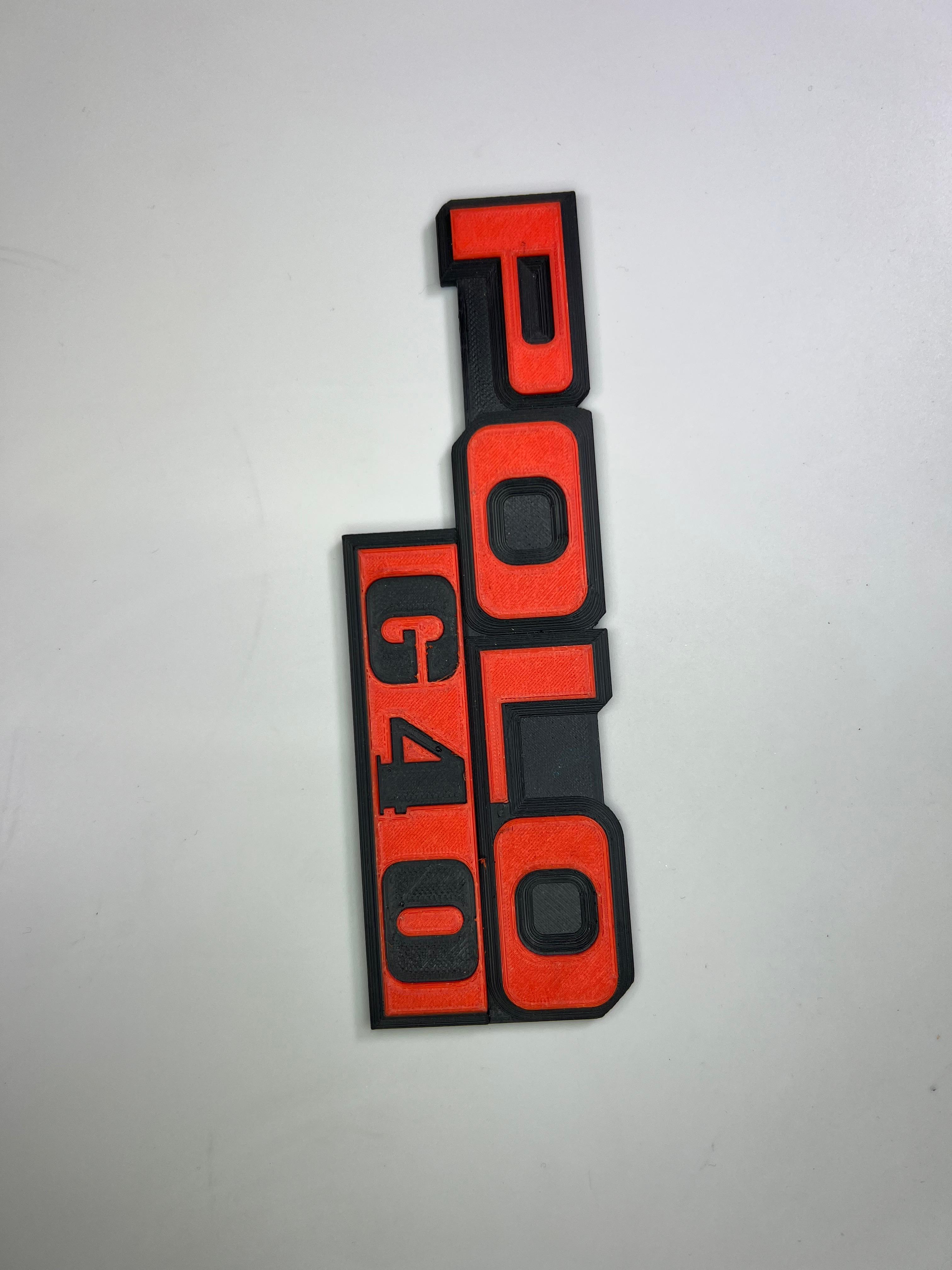 Emblem für den Polo G40 Heckdeckel zum Kleben aus Kunststoff