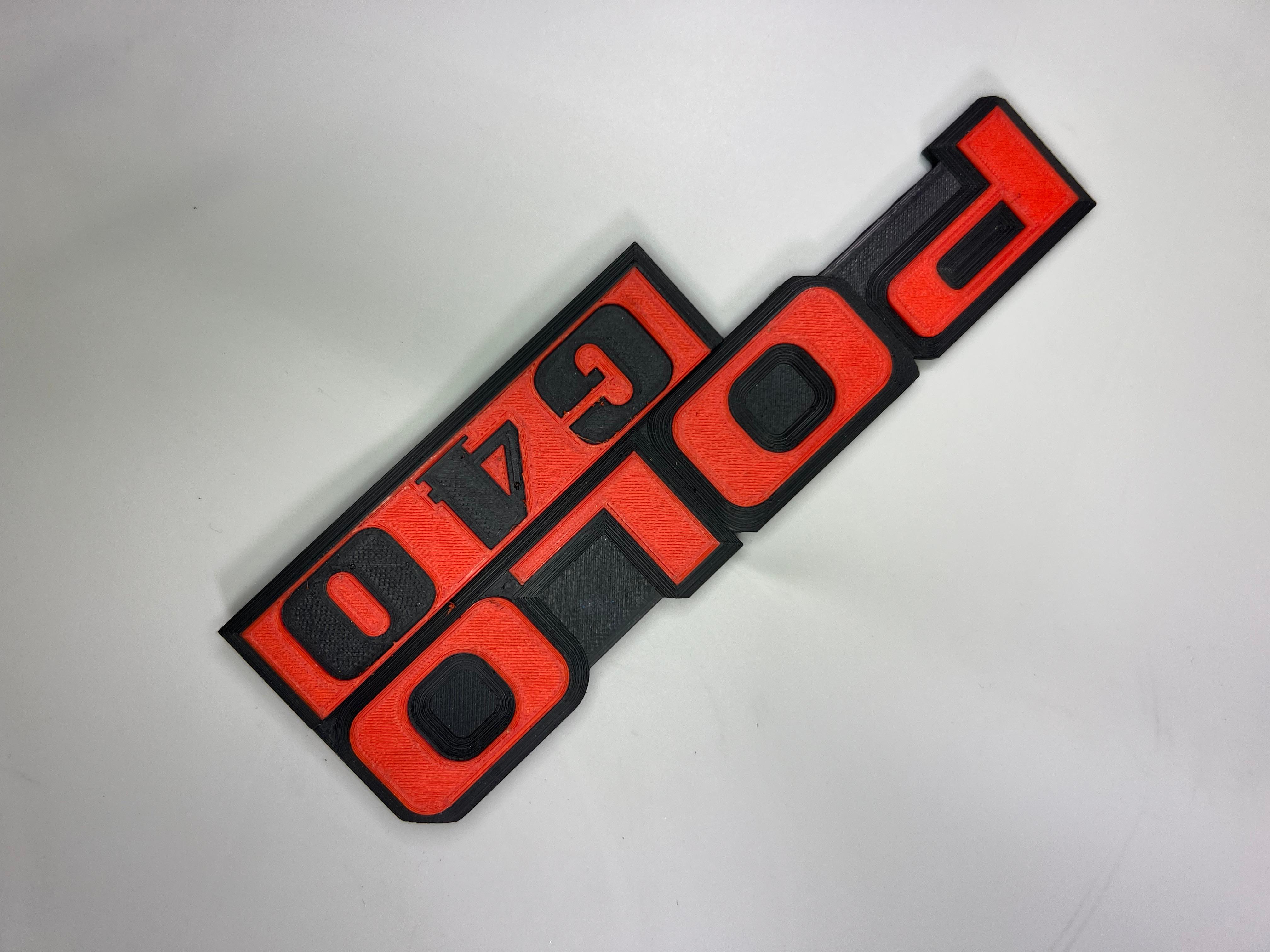 Emblem für den Polo G40 Heckdeckel zum Kleben aus Kunststoff