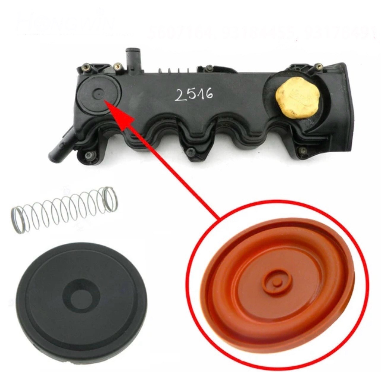 Ventildeckel Reparatursatz mit Membran für Peugeot Citroen C15 Fiat Opel Alfa 1,9 G3 Diesel