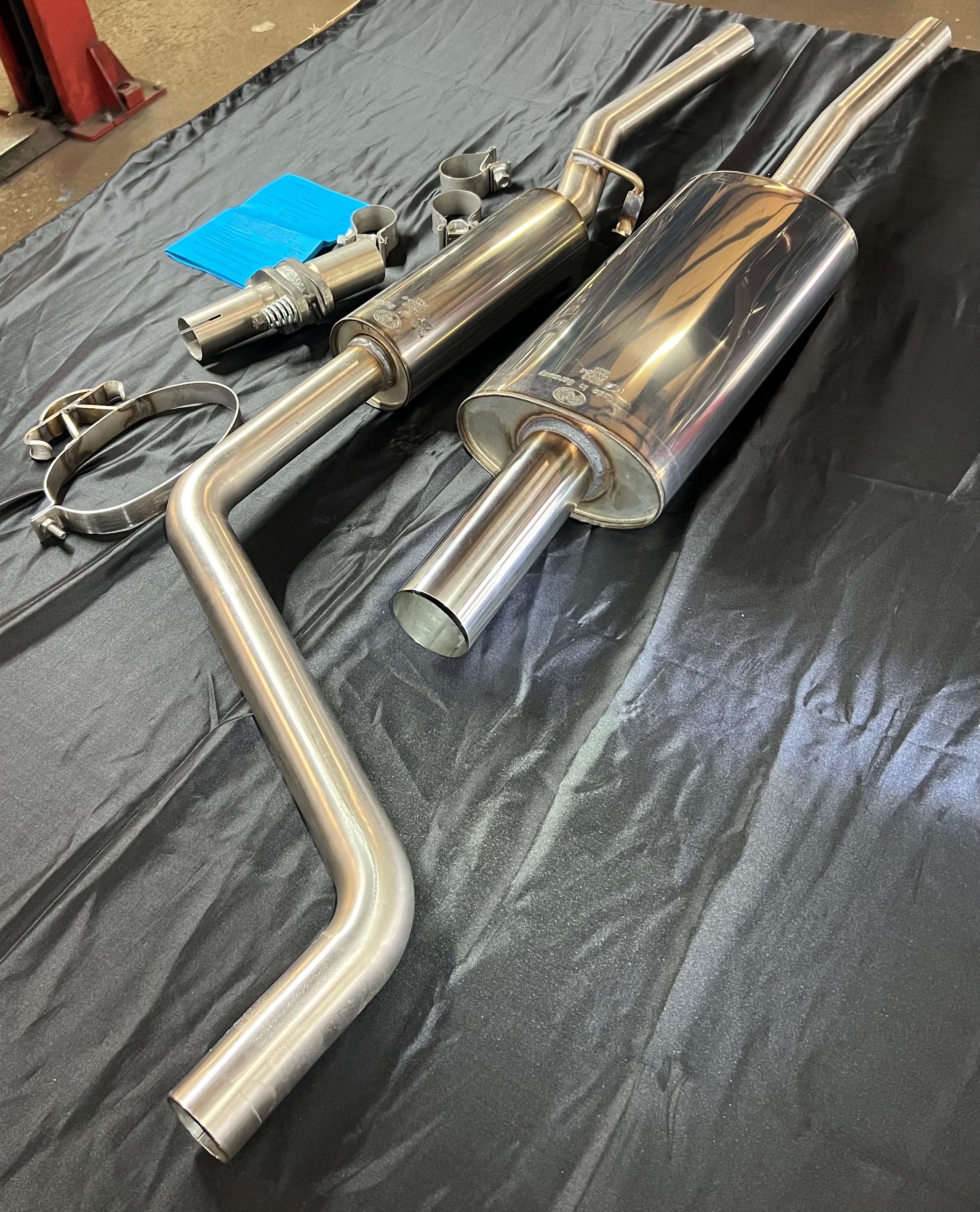 Auspuffanlage für Polo G40 ab Kat Gruppe N mit 50mm Durchmesser mit 70mm geradem Endrohr 200mm lang
