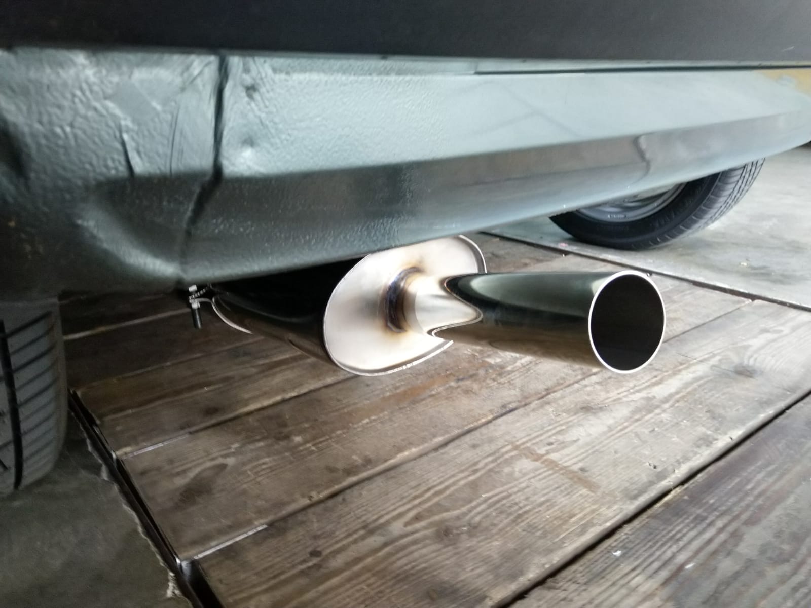 Auspuffanlage für Polo G40 ab Kat Gruppe N mit 55mm Durchmesser mit 63mm geradem Endrohr