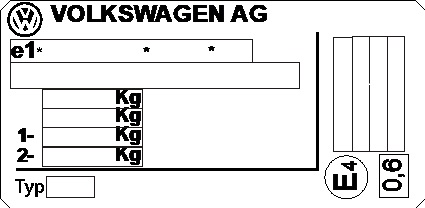Typenschild für verschiedene Volkswagen Modelle als Aufkleber Ersatz