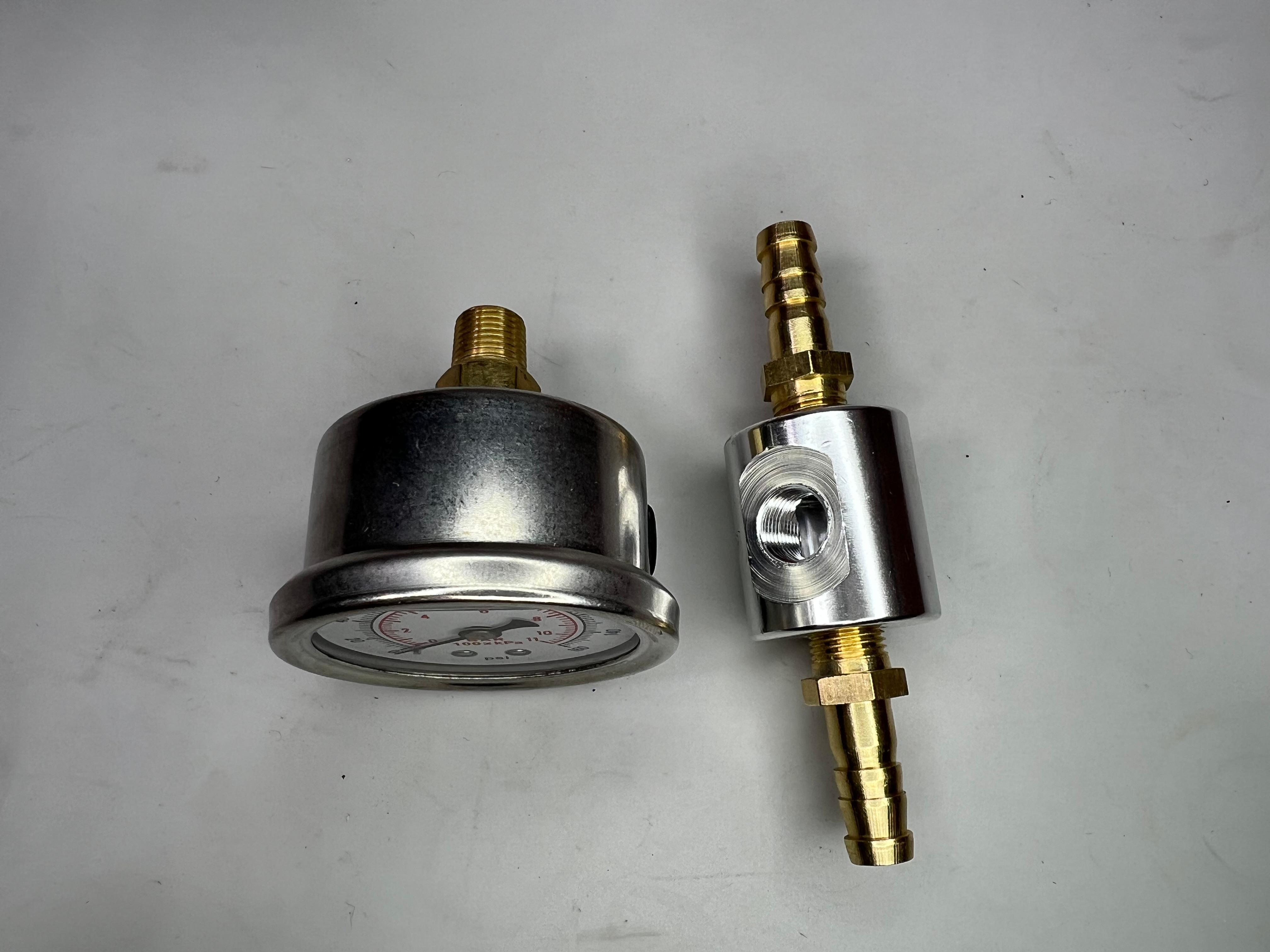 Kraftstoff Druckanzeige von 0 bis 8/11 bar mit passendem Adapter