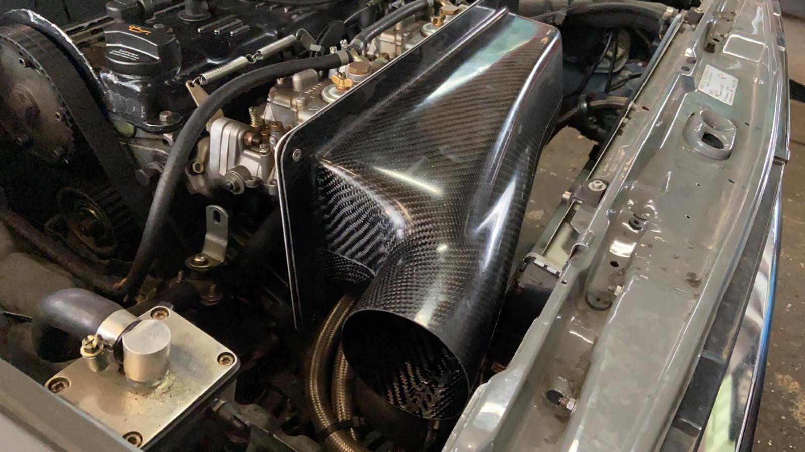 Carbon Airbox Luftsammler klein für unsere Polo und Golf mit Einzeldrosselanlage oder Doppelvergaser