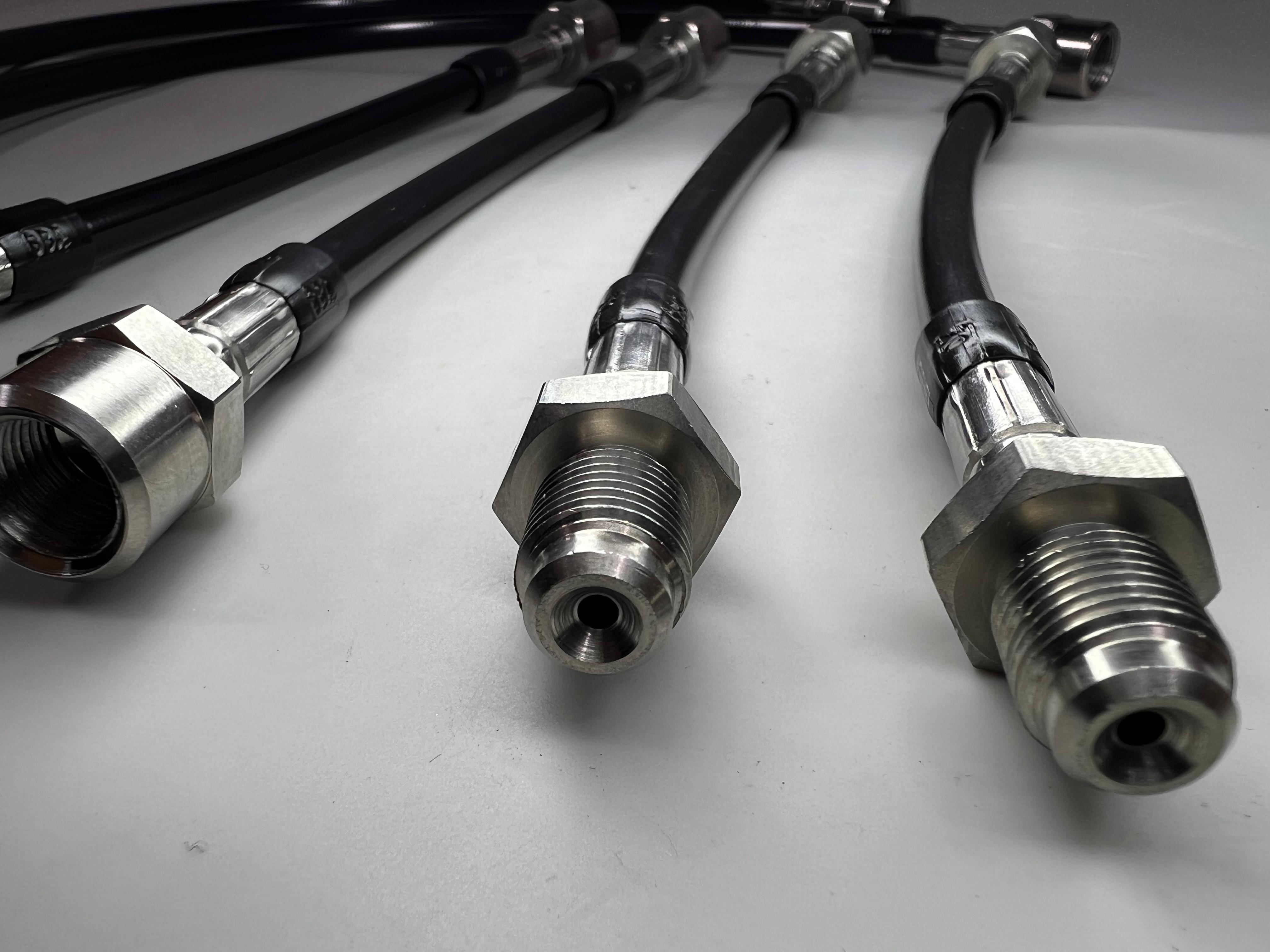Bremsschlauchsatz für VW Golf II Corrado G60 vorne und hinten Stahlflexleitung Farbe schwarz