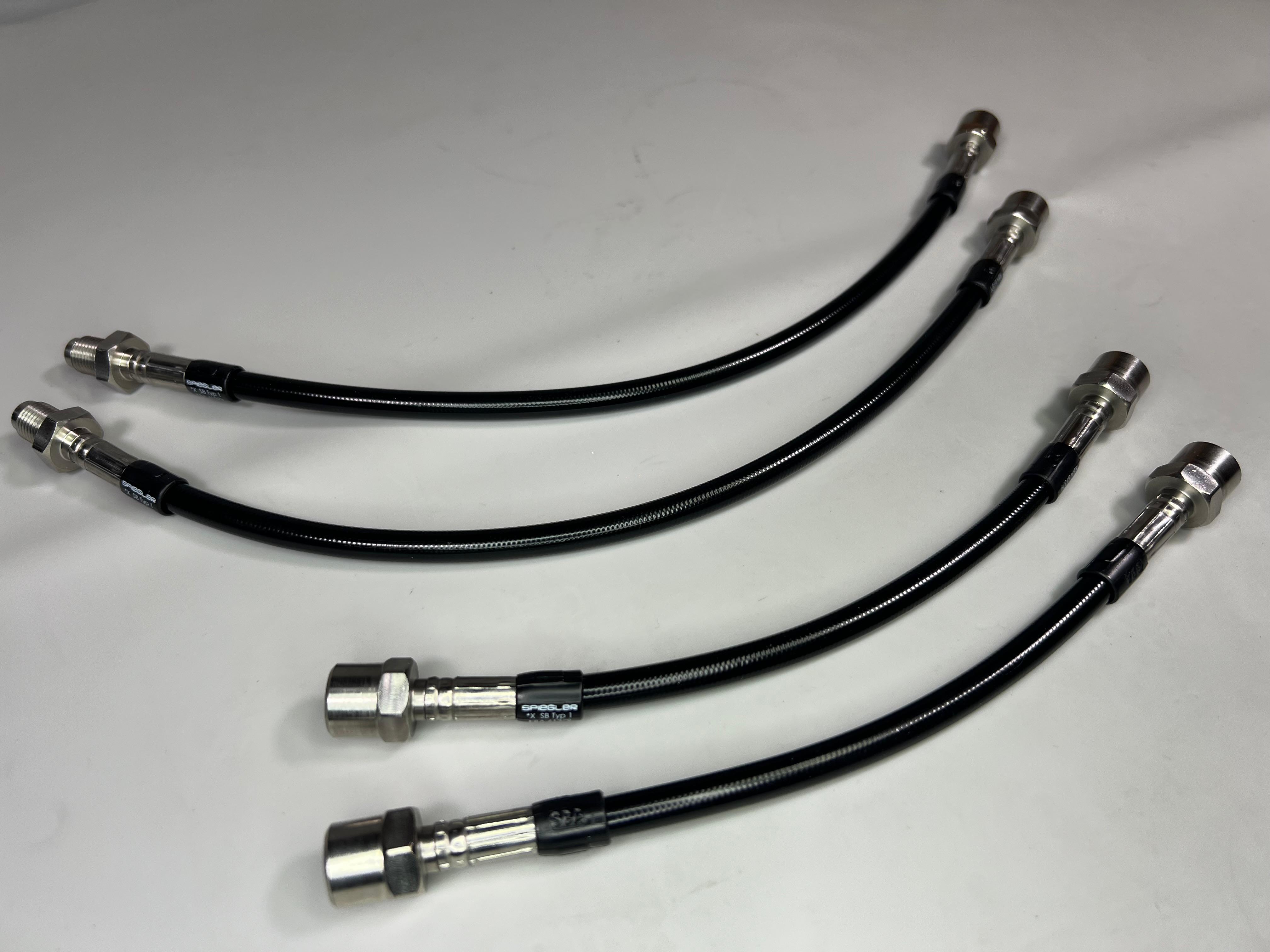 Bremsschlauchsatz für VW Polo G40 vorne und hinten Stahlflexleitung Farbe schwarz
