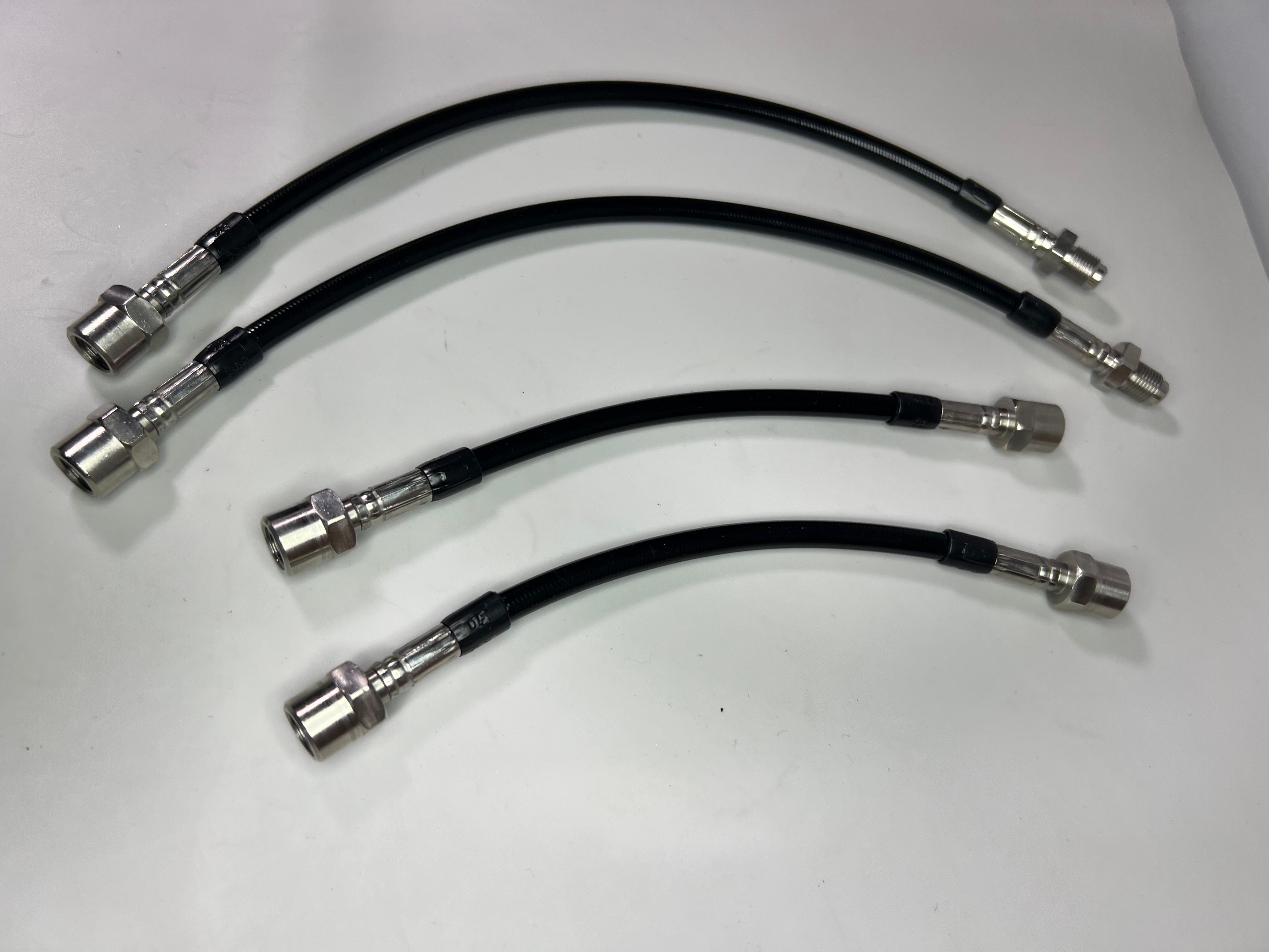 Bremsschlauchsatz für VW Polo G40 vorne und hinten Stahlflexleitung Farbe schwarz