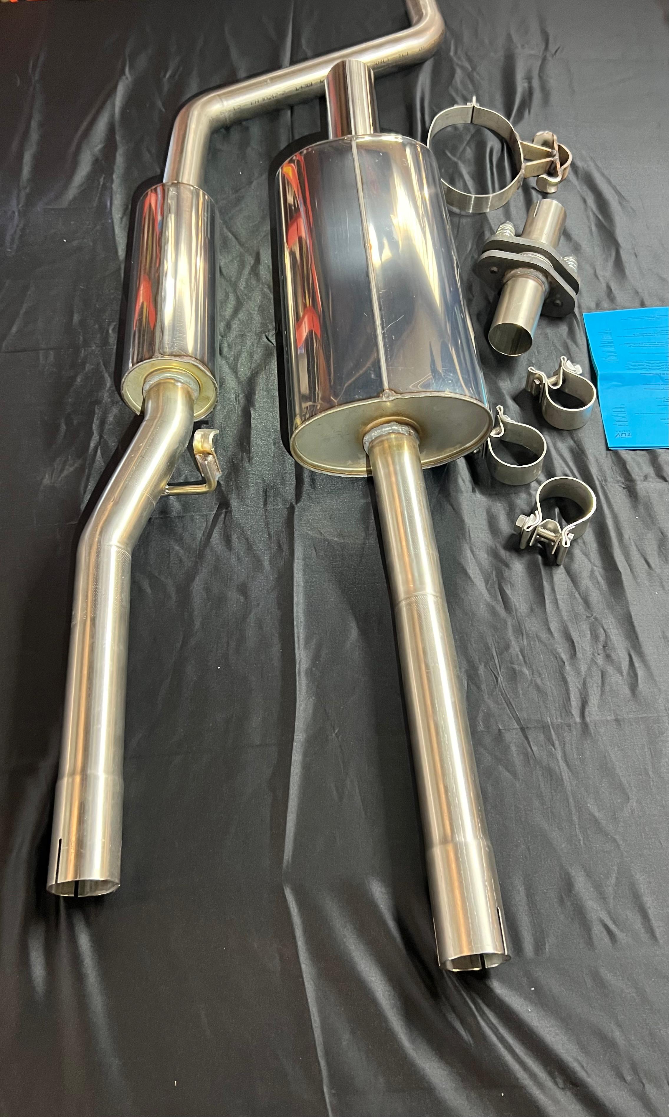 Auspuffanlage für Polo G40 ab Kat Gruppe N mit 50mm Durchmesser mit 70mm geradem Endrohr 200mm lang