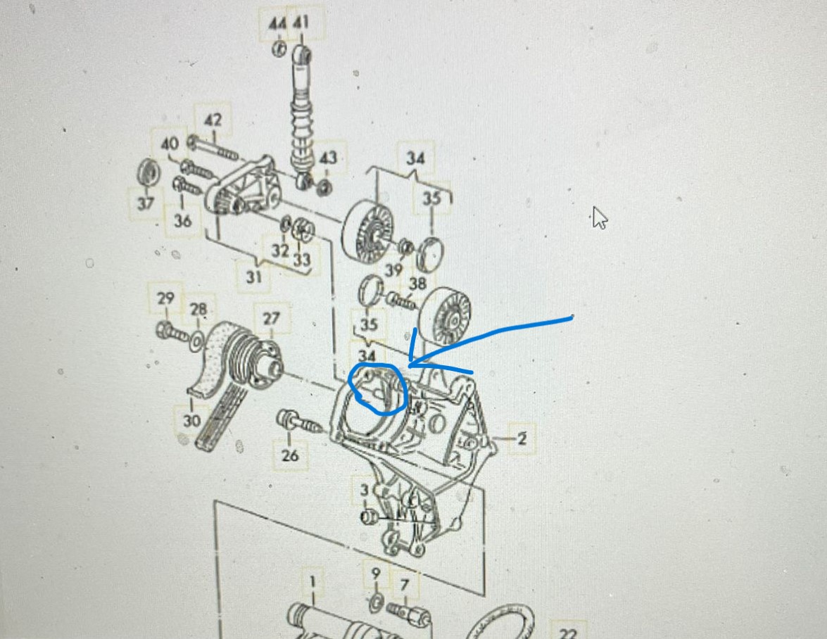 Gewindehülse für den Umlenkhebel Spannhebel am G60 Motor