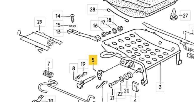 VW Gleitstück Sitzschiene vorne für ein Sitz VW Polo I und II frühe Version original Telenummer 321 881 203