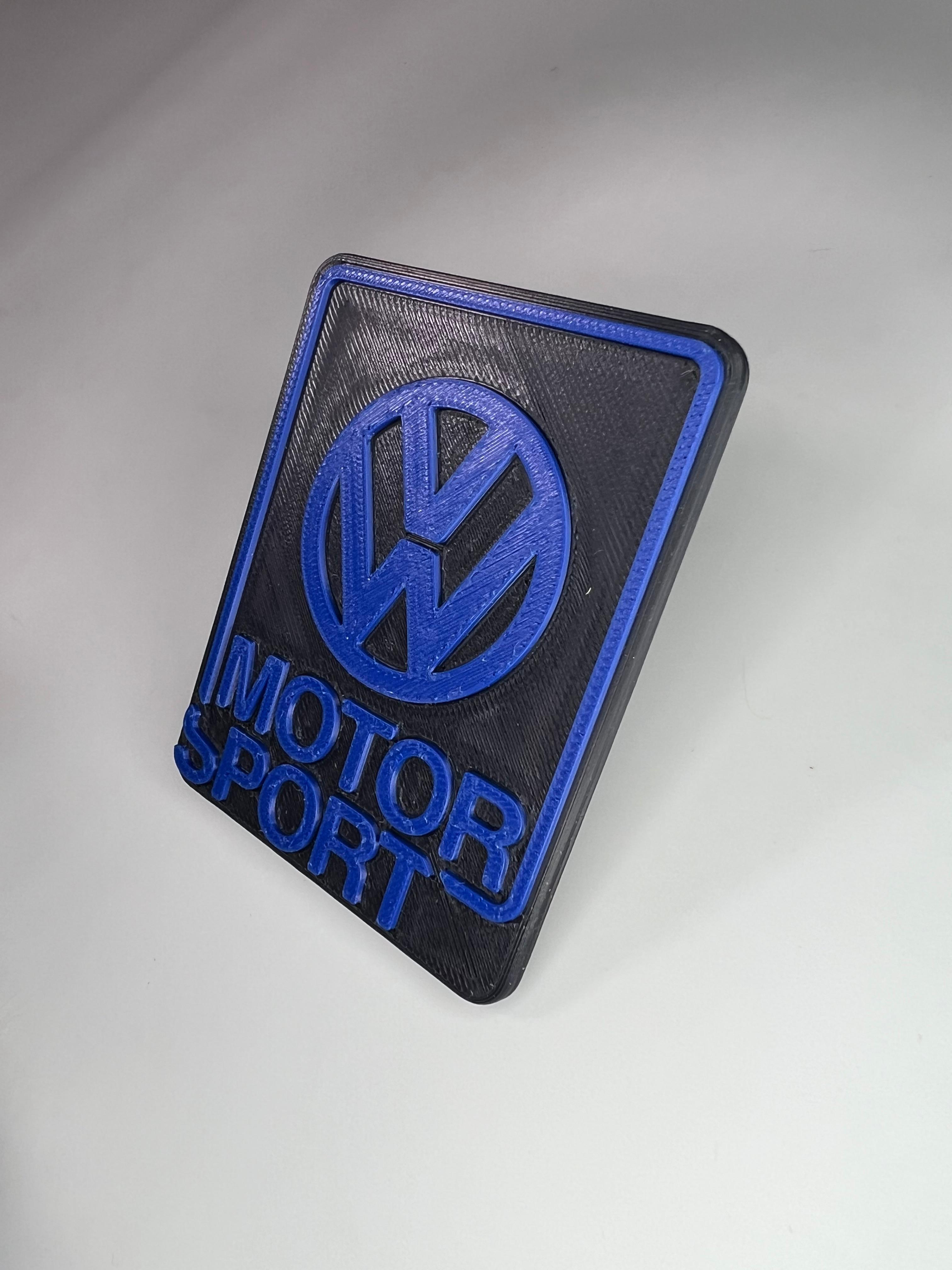 Kühlergrill Emblem VW-Motorsport Limited Edition Kunststoff die Farbe ist schwarz und blau