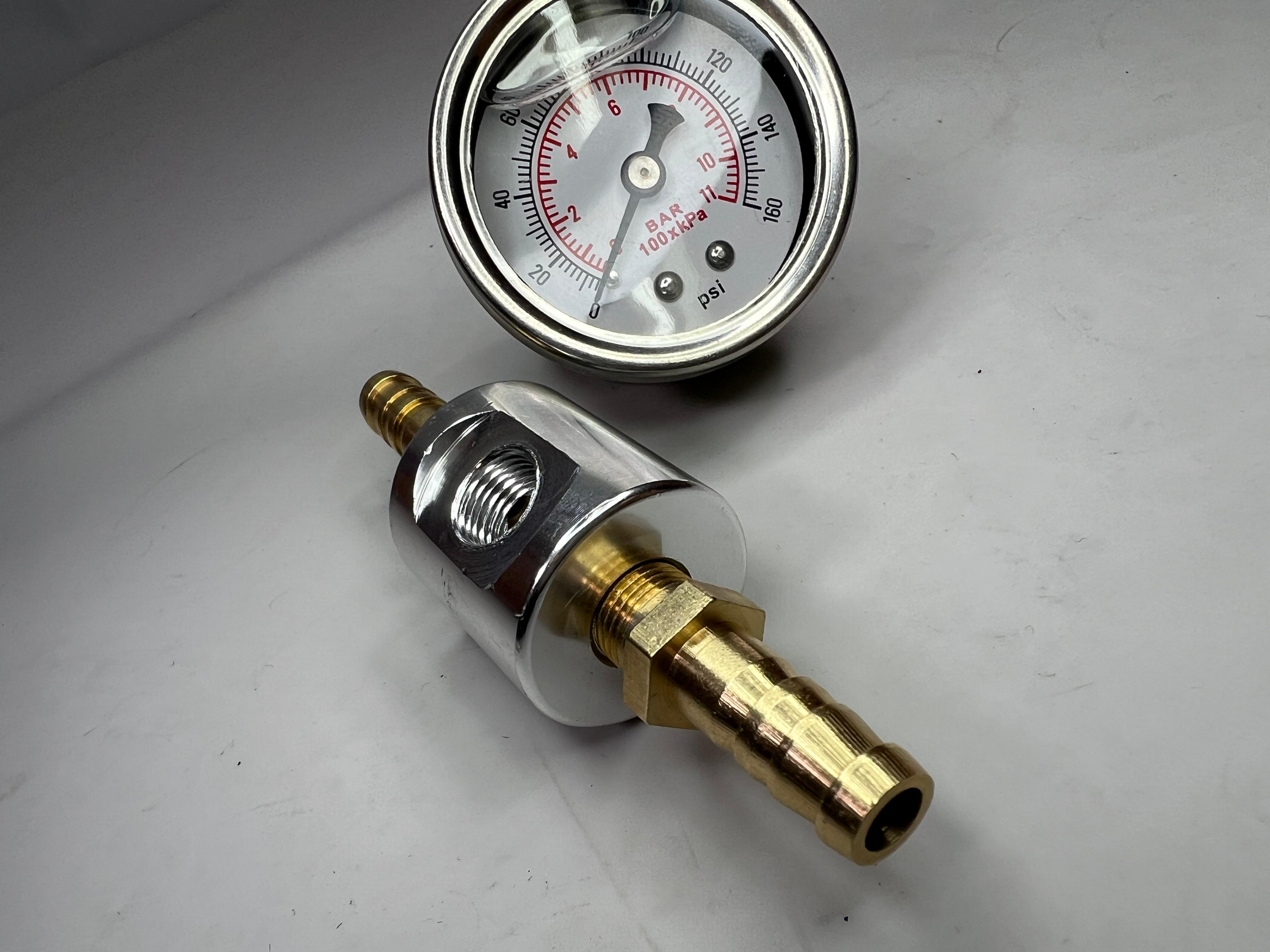 Kraftstoff Druckanzeige von 0 bis 8/11 bar mit passendem Adapter