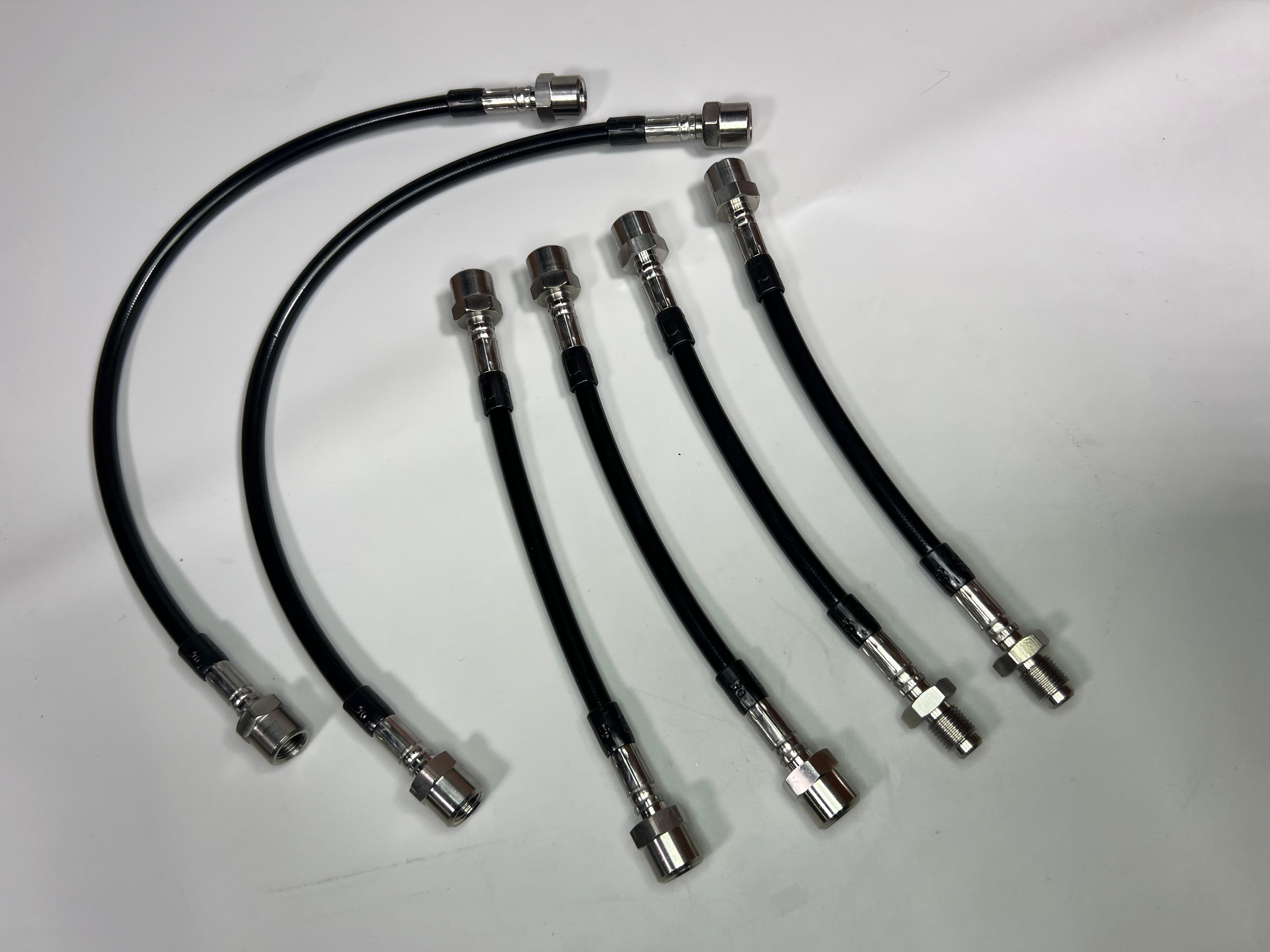 Bremsschlauchsatz für VW Golf II Corrado G60 vorne und hinten Stahlflexleitung Farbe schwarz