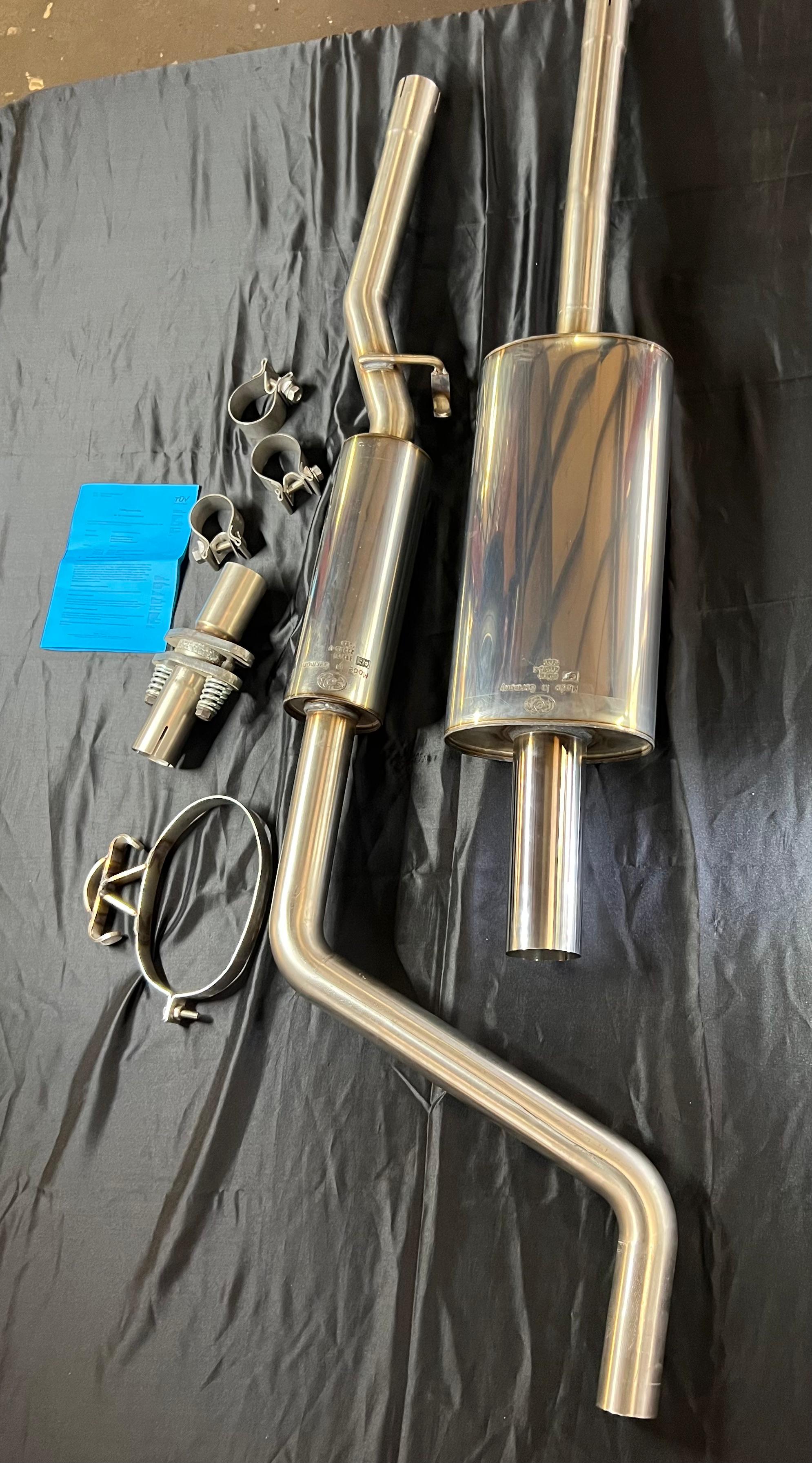Auspuffanlage für Polo G40 ab Kat Gruppe N mit 50mm Durchmesser mit 70mm geradem Endrohr 200mm lang