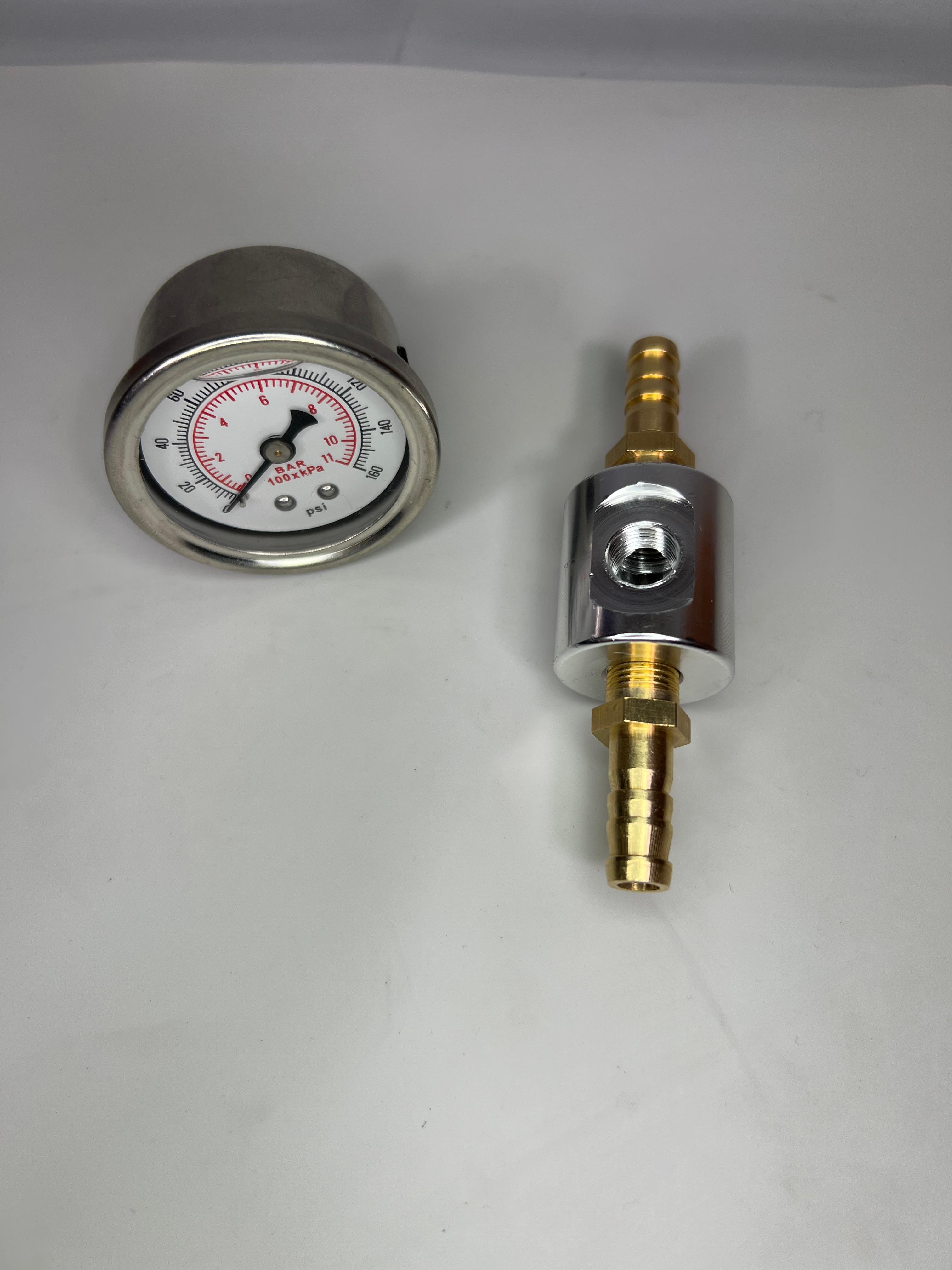 Kraftstoff Druckanzeige von 0 bis 8/11 bar mit passendem Adapter