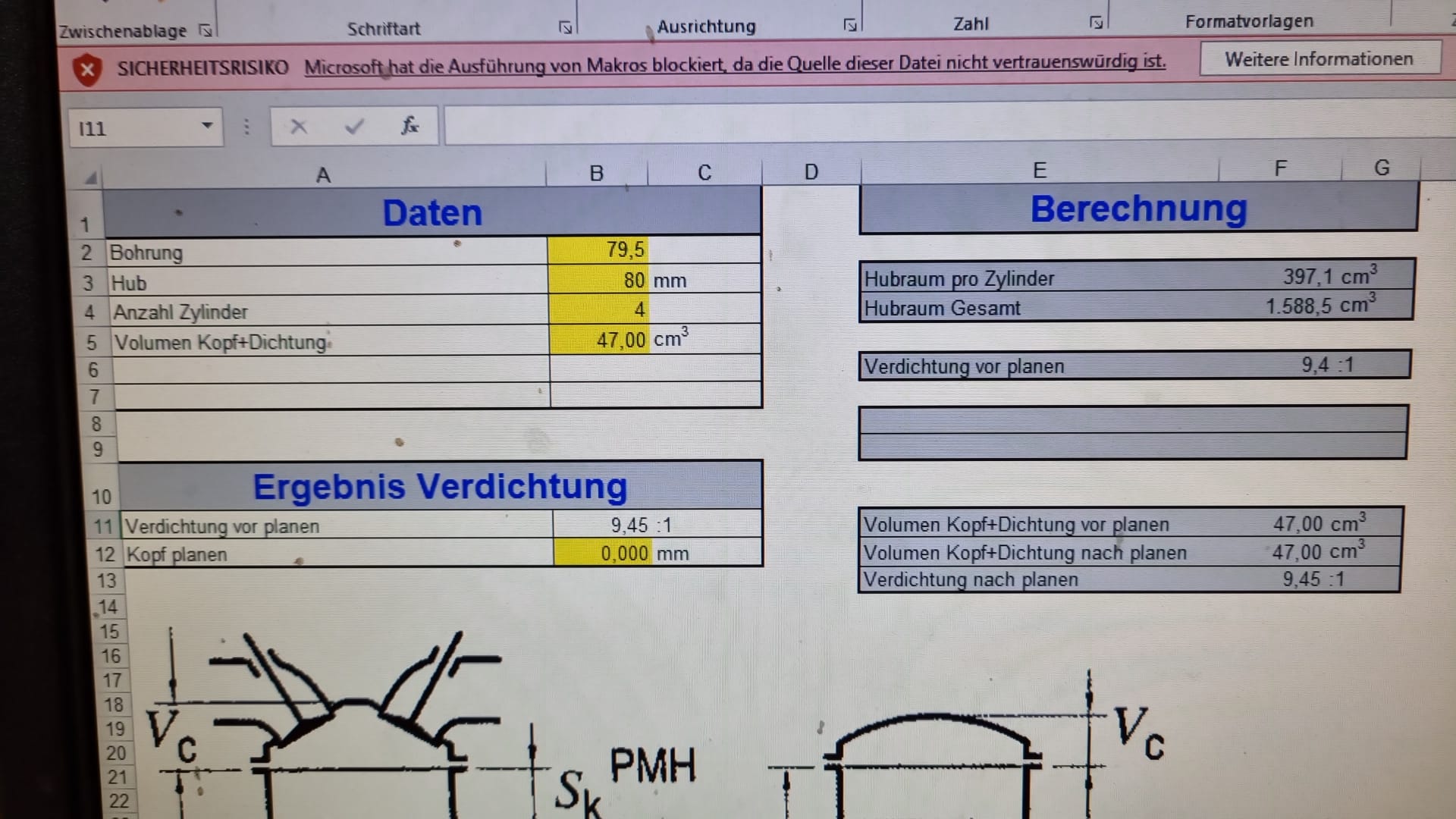 Kolben von Mahle für 1,6L EG Motor mit Verdichtungserhöhung