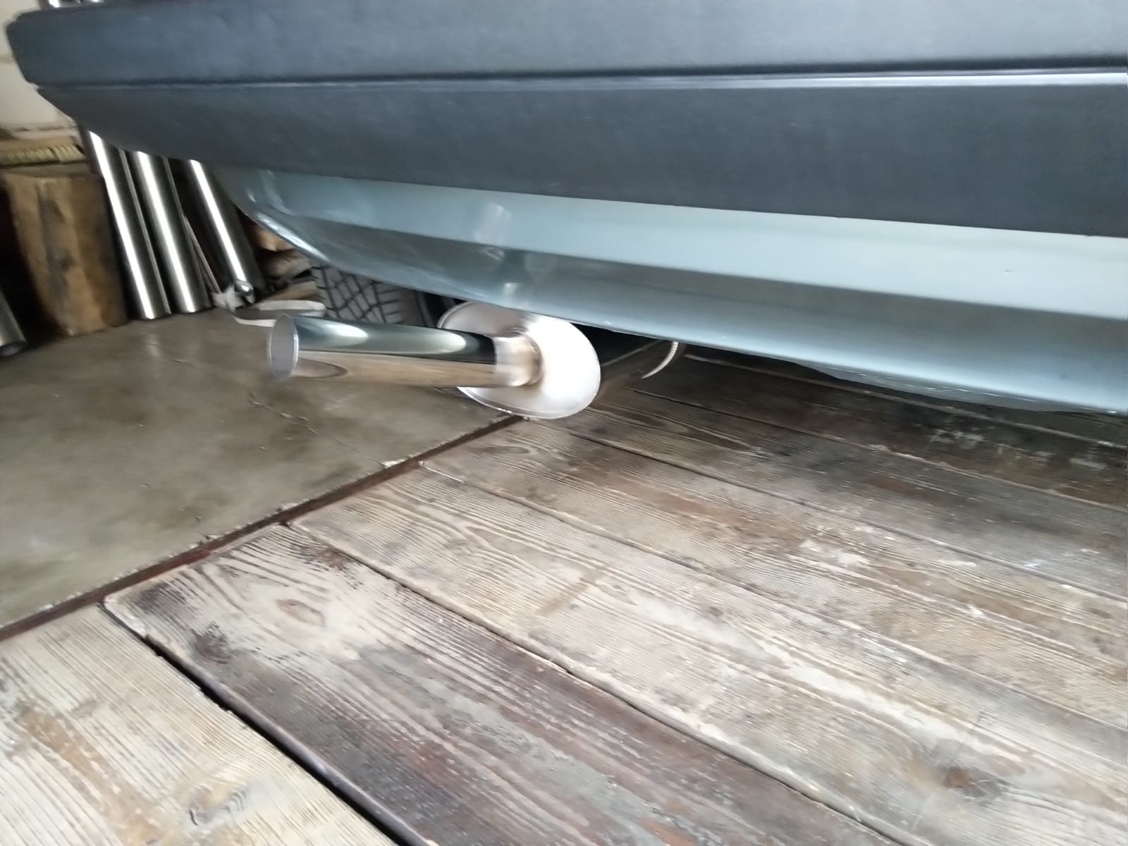 Auspuffanlage für Polo G40 ab Kat Gruppe N mit 55mm Durchmesser mit 63mm geradem Endrohr