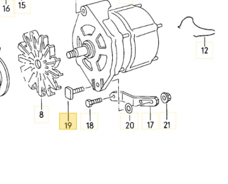 Generator Schraube Flachrundschraube für Polo G40 Spannhebel mit M8 Mutter und drehbarer Scheibe