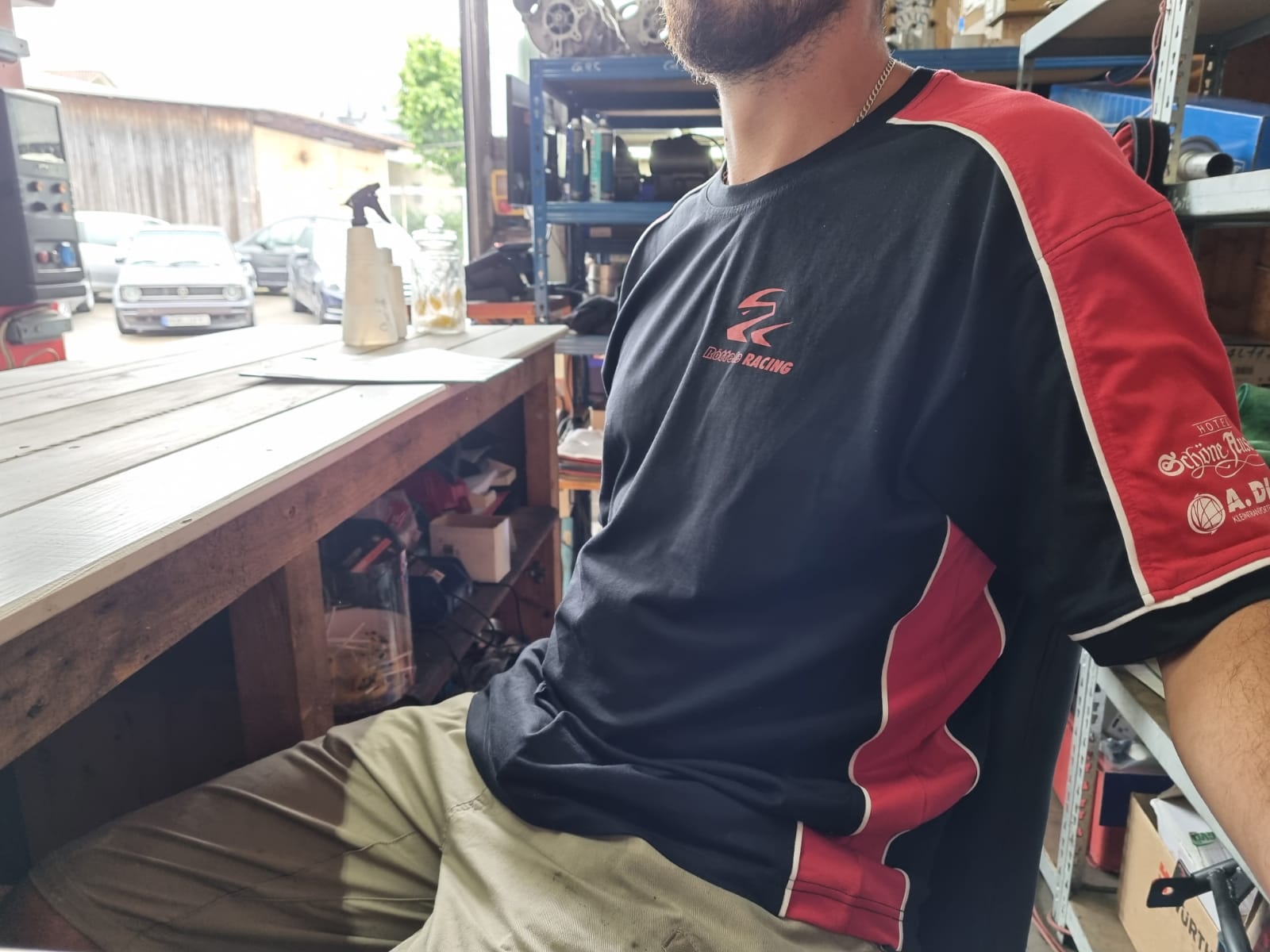T-Shirt mit Röttele-Racing Werbung für Herren