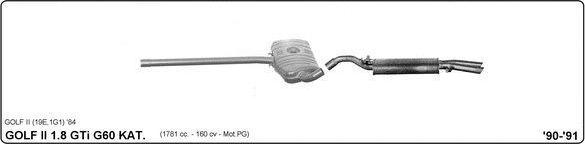 Auspuffanlage Mitteltopf und Endtopf PG Golf II 19E G60 original Auspuffteil