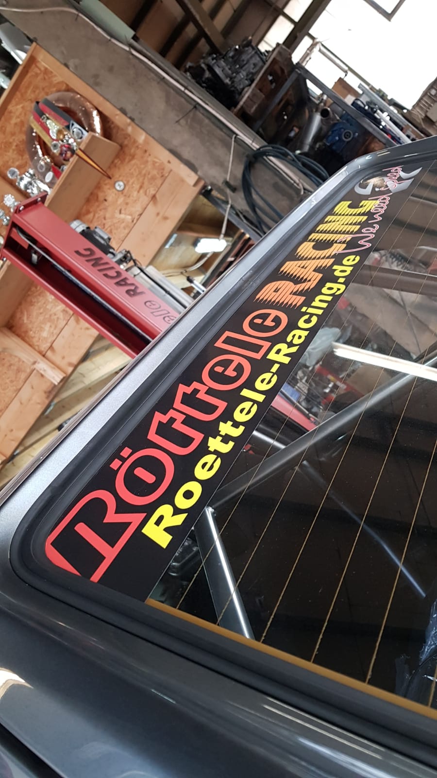 Aufkleber Röttele-Racing für die Front oder Heckscheibe