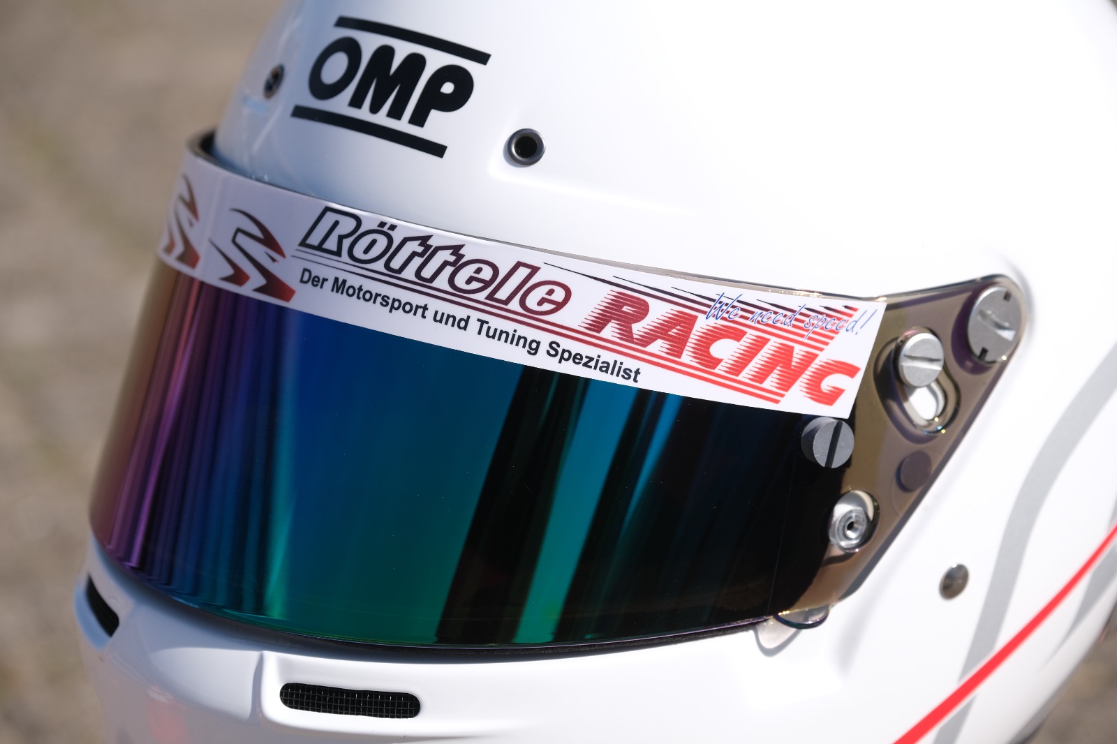 Aufkleber Röttele-Racing für das Helm Visier