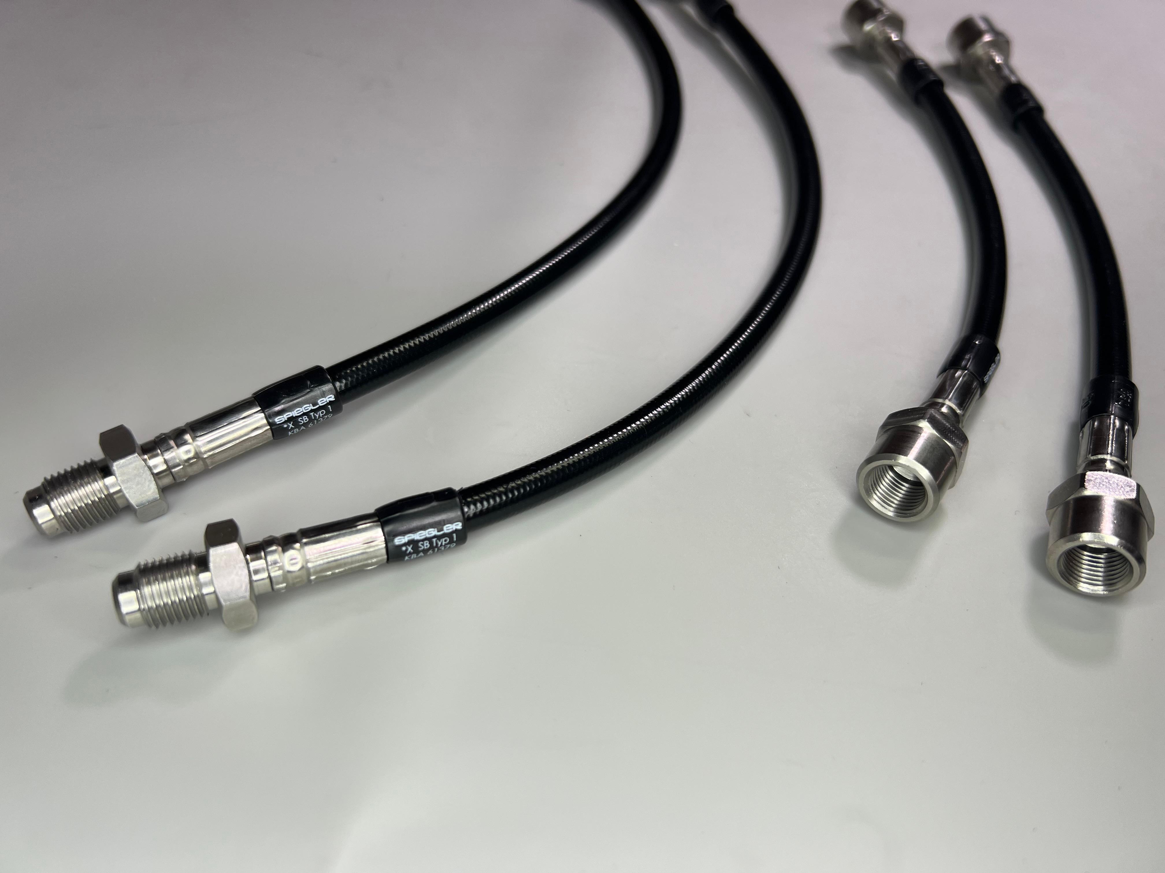 Bremsschlauchsatz für VW Polo G40 vorne und hinten Stahlflexleitung Farbe schwarz