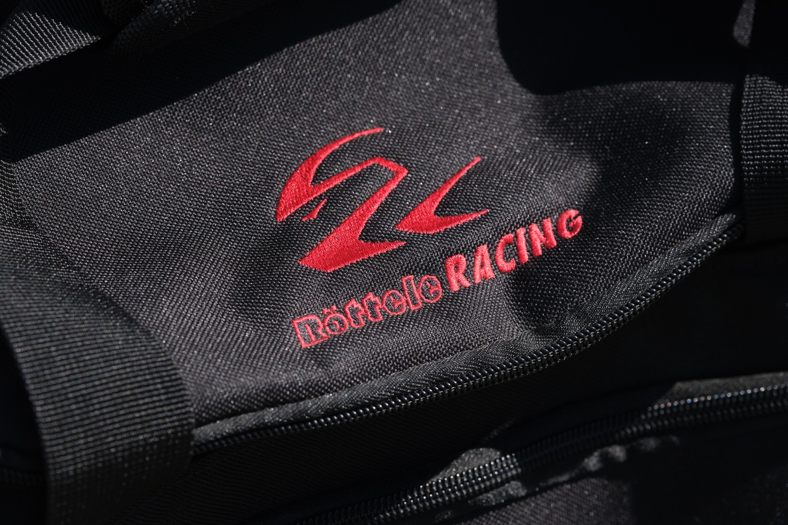 Helmtasche Helmet Bag mit Röttele-Racing Werbung