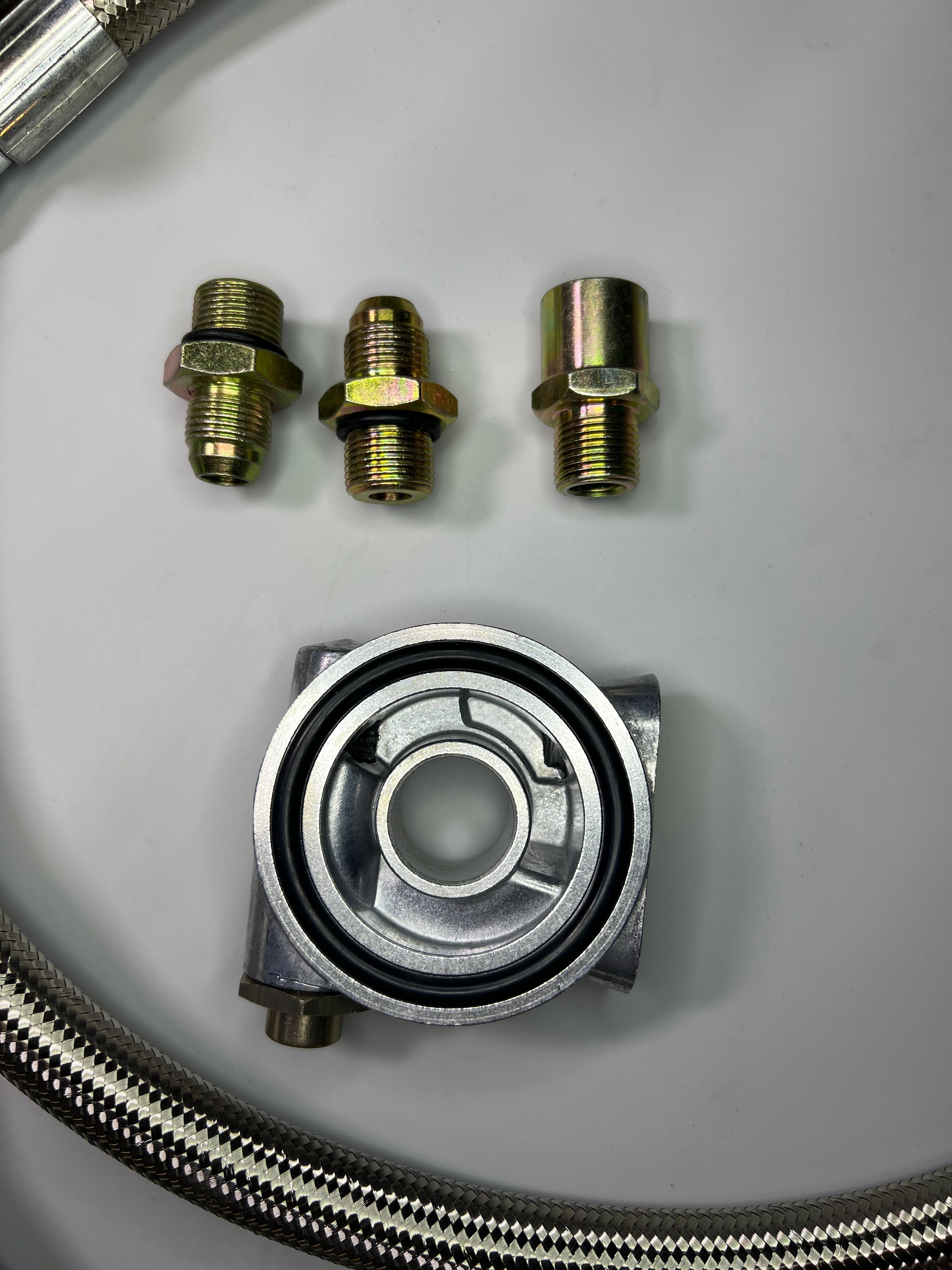 Ölkühler Flansch Ölkühlerflansch mit Thermostat Anschlussgewinde und Dichtring