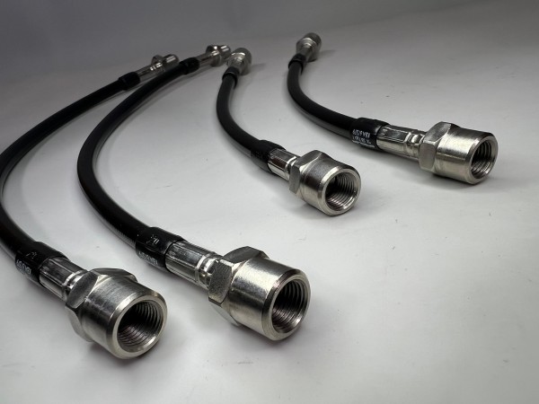 Bremsschlauchsatz für VW Polo G40 vorne und hinten Stahlflexleitung Farbe schwarz 