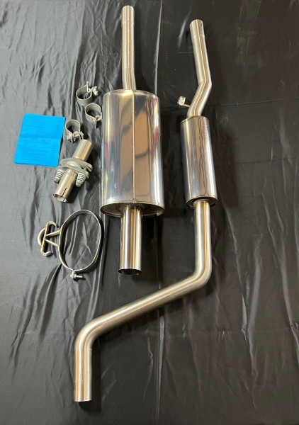 Auspuffanlage für Polo G40 ab Kat Gruppe N mit 50mm Durchmesser mit 70mm geradem Endrohr