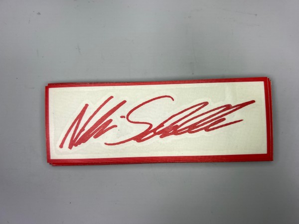 Aufkleber Niki Schelle Autogramm 