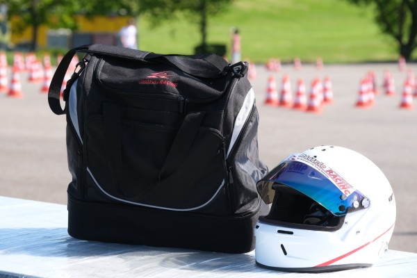 Helmtasche Helmet Bag mit Röttele-Racing Werbung