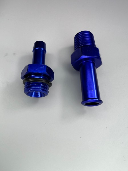 Schlauchanschluss 10mm mit Gewinde M14X1,5 in der Farbe Blau 