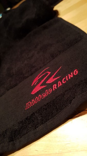 Handtuch Towel mit Röttele-Racing Werbung