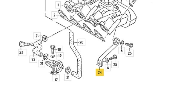 Stüze vom Motorblock zum Ansaugrohr Polo G40 3F NZ original Teilenummer : 030 129 723 