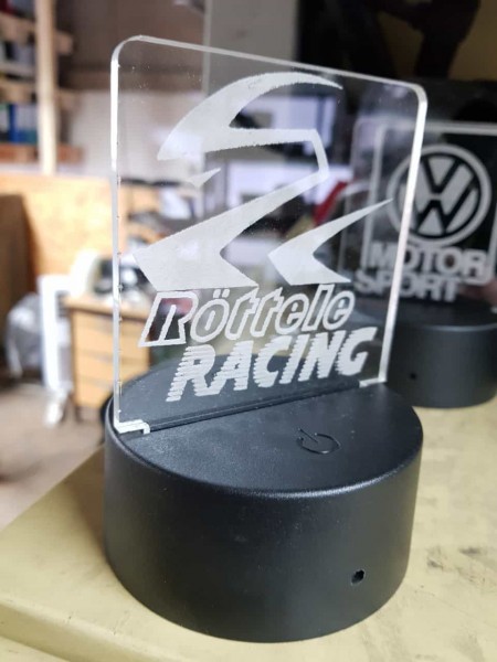 Röttele Racing Logo mit Farbwechselfunktion und Fernbedienung 