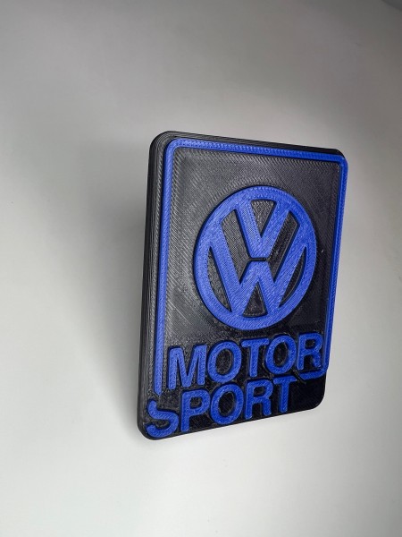 Kühlergrill Emblem VW-Motorsport Limited Edition Kunststoff die Farbe ist schwarz und Blau 