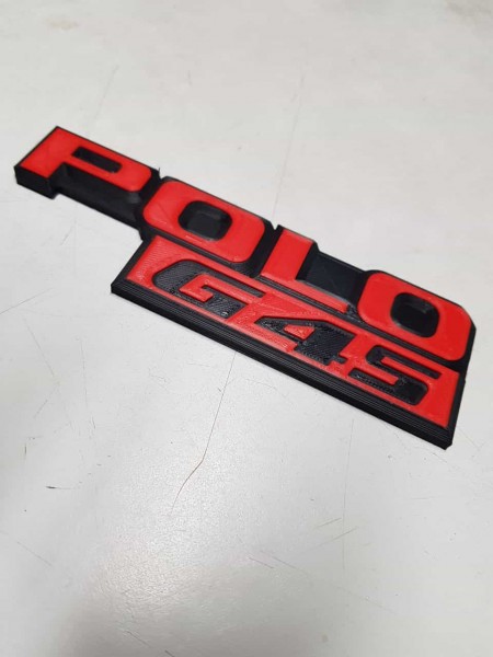 Emblem für den Polo G45 Heckdeckel zum Kleben aus Kunststoff