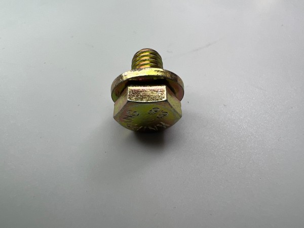 Schraube für das Masseband am Polo G40 Laderhalter M6 x 8mm mit Unterlegscheibe 