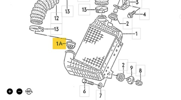 Splittersieb für das Ladedrucksystem Polo II und III original Telenummer : 871 145 875