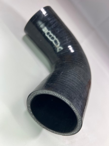 Ladedruckschlauch 90° aus Silikon 60 mm in der Farbe Schwarz 