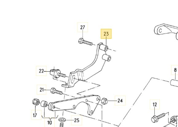 Halter Stütze für die Servopumpe Hydraulikpumpe mit Verstellung original Teilenummer : 027 145 544