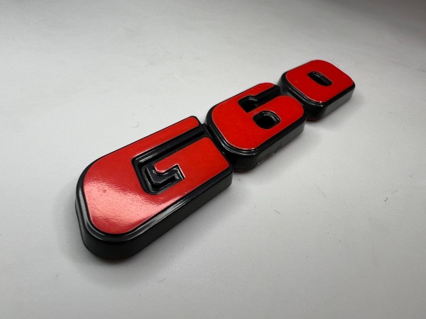 Emblem G60 Rot und Schwarz aus Kunststoff für Golf Corrado und Passat zum Aufkleben