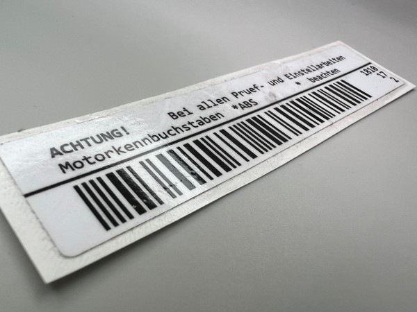 Zahnriemenabdeckung Aufkleber ABS Golf III 